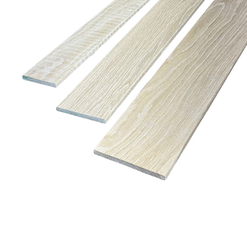 Sile&auml;t 9 mm paksut tammikynnyslaudat 68 mm, 92 mm ja 120 mm.